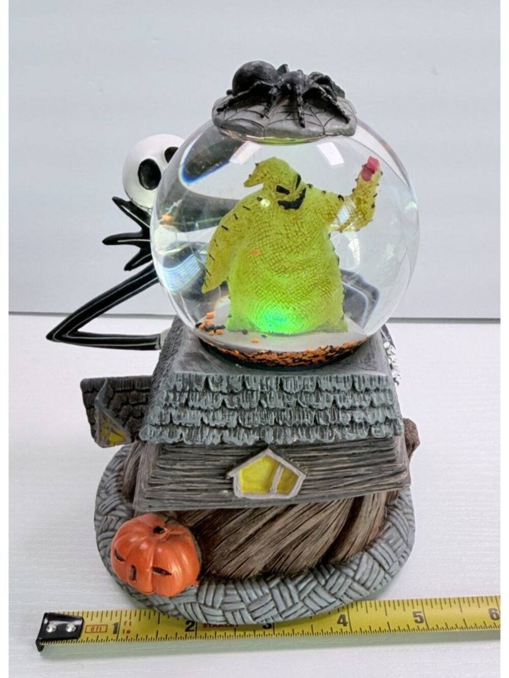 Jack Skellington Oogie Boogie Musical Snow Globe Nightmare Before Christmas - Picture 6 of 10